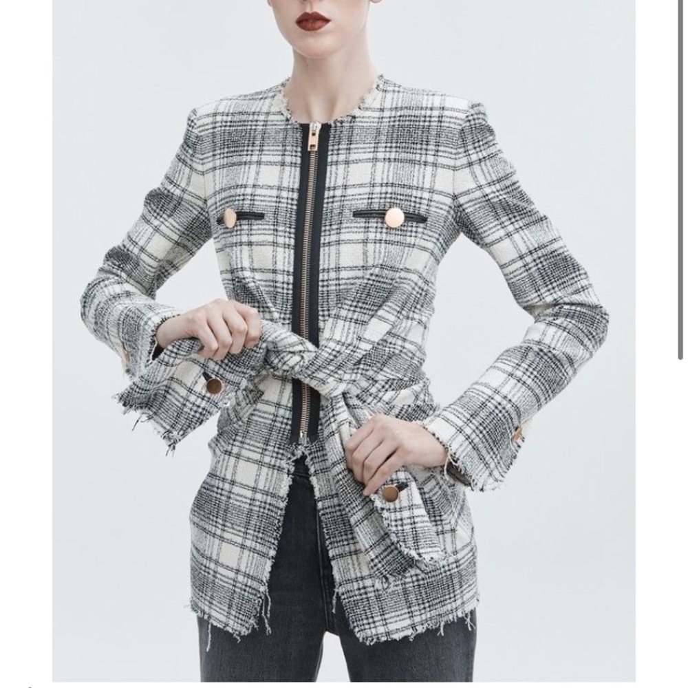 Alexander wang deconstructed tweed jacket